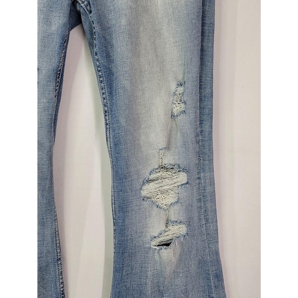 BKE Buckle PAYTON Universal Fit Mid-Rise Flare Frayed Hem Denim Jeans Sz 27x31.5 - Picture 5 of 16